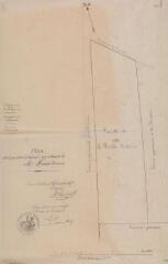 [Commune de Calmont, agrandissement du cimetière protestant], plan de la parcelle appartenant à M. Moulis Narcisse. Joseph-Casimir Ramond. 10 août 1887. Ech. 0,005 p.m.