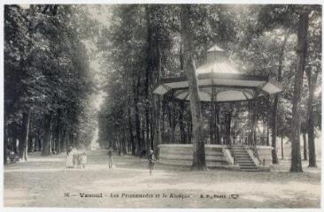 76. Vesoul : les promenades et le kiosque. - Paris : [Berthaud frères], marque B.F, [entre 1914 et 1918]. - Carte postale