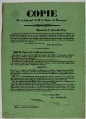 Copie de la demande de M. le maire de Pinsaguel…. Autorisation d'établir un abattoir public sur le bord de la Garonne… 20 juin 1867. Muret : imp. Marquès.