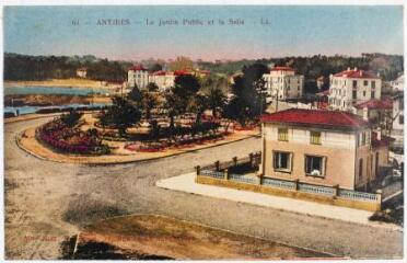 61. Antibes : le jardin public et la Salis. - Paris : Lévy et Neurdein réunis ; Antibes : Mme Niel mercerie, marque LL, [vers 1929]. - Carte postale