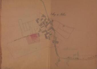 Commune de Billière, projet d'école communale, plan d'ensemble de la commune. Maylin, architecte. 15 mars 1893. Ech. 1/1250.