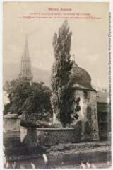 Notre Alsace. Thann (Haute-Alsace), altitude 334 mètres : la tour des Sorcières et le clocher de l'église St-Thiébaut. - 28 septembre 1915. - Carte postale