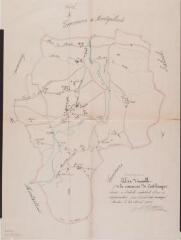 Plan d'ensemble de la commune de Castelbiague. J.-A. Castex, architecte. 23 avril 1881. Ech. 1/10000.
