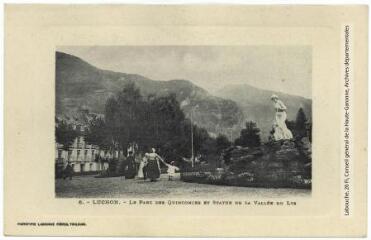 6. Luchon : le parc des Quinconces et statue de la vallée du Lys. - Toulouse : phototypie Labouche frères, marque LF au verso, [1909]. - Carte postale