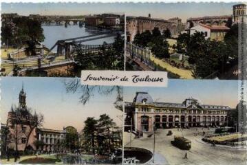 Toulouse : le pont Saint-Pierre, le musée, le donjon, la gare. - Toulouse : éditions Pyrénées-Océan, Labouche frères, [après 1950]. - 2 cartes postales