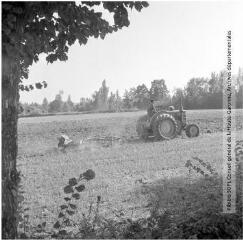 Sainte-Livrade (hameau de Brax, Lot-et-Garonne) : labours (tracteur) / Jean Ribière photogr. - [entre 1960 et 1970]. - 3 photographies