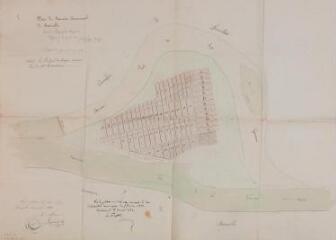 Plan du ramier communal de Beauzelle. Rocolle, géomètre. 5 juin 1850. Ech. 1/2500.