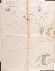 Plan d'une partie des quartiers de Labach, Caubès de Cathervielle et Rives de Subergarin, territoire de Garin. Simon Laurens. 20 avril 1914. Ech. n.d.