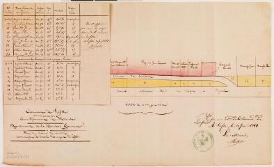Commune de Lafitte-Vigordane, plan du chemin de servitude conservé par le conseil municipal de Lafitte. 30 juin 1861. Ech. 0,002 p.m.