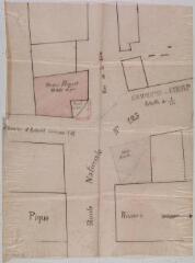 [Commune de Cierp, affaire Huguet, plan des lieux]. 1899. Ech. 1/100.