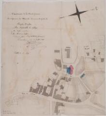 Commune de Gardouch, projet d'église, plan d'ensemble du village. Lapierre, architecte. 31 juillet 1866. Ech. 1/1250.