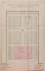 Plan géométral du jardin dépendant de la mairie et maison d'école projetée pour la commune de Labastide-Beauvoir. Rouch, architecte. 1er août 1848. Ech. 0,01 p.m.