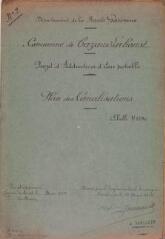 Commune de Cazeaux-de-Larboust, projet d'adduction d'eau potable, plan des canalisations. A. Soucaret, ingénieur civil. 15 mars 1924. Ech. 1/1250.