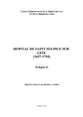 Hôpital de Saint-Sulpice-sur-Lèze (H dépôt 11)
