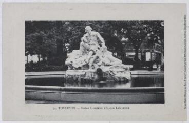 74. Toulouse : statue Goudelin (square Lafeytte). - Toulouse : édition Cazeaux, [entre 1920 et 1950]. - Carte postale