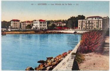 60. Antibes : les hôtels de la Salis. - Paris : Lévy et Neurdein réunis, marque LL, [vers 1929]. - Carte postale