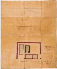Projet de lavoir pour la commune de Lapeyrouse-Fossat, coupe, élévation, plan. Dubois, architecte. 17 décembre 1861. Ech. 0,002 p.m.