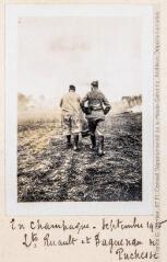 En Champagne, septembre 1915. Lieutenants Ruault et Baguenau de Puchesse.
