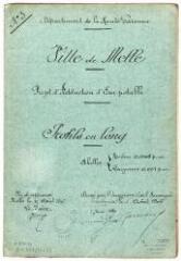 Ville de Melles, projet d'adduction d'eau potable, profils en long. A. Soucaret, ingénieur. 5 août 1907. Ech. 0,0005 et 0,001 p.m.