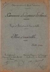 Commune de Cazeaux-de-Larboust, projet d'adduction d'eau potable, plan d'ensemble. A. Soucaret, ingénieur civil. 30 août 1912. Ech. 1/1250.