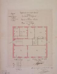 Commune d'Avignonet, mairie et maison d'école, plan du 1er étage. Esquié, architecte. 24 juillet 1873. Ech. 0,01 p.m.