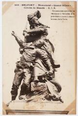 954. Belfort : monument "Quand même" : œuvre de Mercié. - [Besançon] : [Phototypie artistique de l'Est, G. Lardier], marque C.L.B, [vers 1917]. - Carte postale