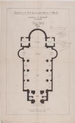 Commune de Gardouch, projet d'église, plan. Lapierre, architecte. 31 juillet 1866. Ech. 0,01 p.m.