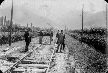 Vallée de la Pique et ligne de chemin de fer Montréjeau-Luchon : inondation du 3 juillet 1897 (collections Guénot, E. Trutat).