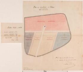 Plan du cimetière d'Odars. Saisset, géomètre. 16 janvier 1882. Éch. 0,005 p.m.