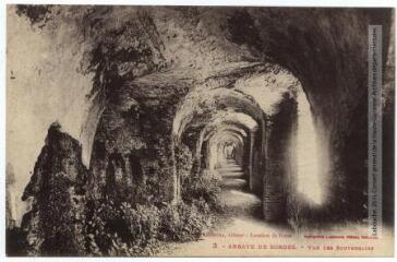 3. Abbaye de Sordes [Sorde-l'Abbaye] : vue des souterrains. - Toulouse : phototypie Labouche frères ; [s.l.] : Melle Landreau, éditeur, location de livres, [entre 1918 et 1937]. - Carte postale