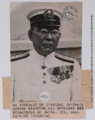 Un portrait de l'amiral Japonaos Nomura ministre des Affaires étrangères du Japon / photographie S.A.F.A.R.A., Paris [copyright BNF]. - [avant le 16 octobre 1939]. - Photographie