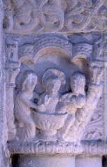 Montsaunès : chapiteaux du portail de l'église Saint-Christophe-des-Templiers.