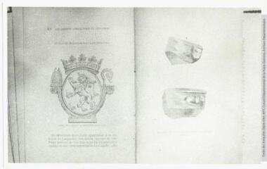 Merville : page tirée de l'ouvrage "Histoire de Merville" (3), puits du XVe siècle, propriété de l'abbaye La Capelle-Lez-Merville (4). - juillet 1969. - Photographie