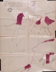Plan d'une partie des quartiers de Labach, Caubès de Cathervielle et Rives de Subergarin, territoire de Garin. Simon Laurens. 20 avril 1914. Ech. n.d.
