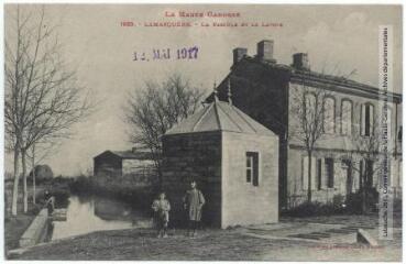 La Haute-Garonne. 1985. Lamasquère : la bascule et le lavoir. - Toulouse : phototypie Labouche frères, marque LF au verso, [1917], tampon d'édition du 12 mai 1917. - Carte postale