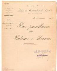 Commune de Montauban-de-Luchon, achat de prairies à Herran, plan parcellaire du plateau de Herran, section B. Louis Saubadie, géomètre. 19 mars 1908. Ech. 1/2500.