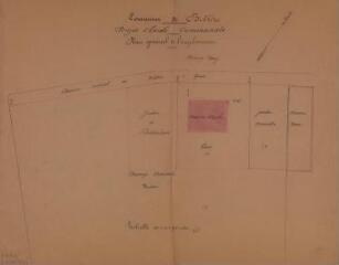 Commune de Billière, projet d'école communale, plan général de l'emplacement. Maylin, architecte. 15 mars 1893. Ech. 1/200.