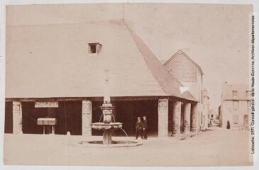 Les Hautes-Pyrénées. 363. La fontaine et la halle à Campan / photographie Amédée Trantoul (1837-1910). - Toulouse : maison Labouche frères, [entre 1900 et 1910]. - Photographie
