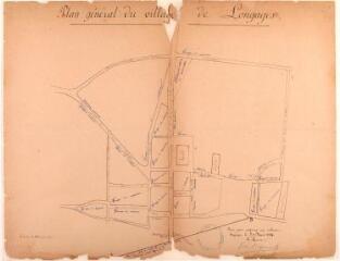 Plan général du village de Longages. 29 mars 1884. Ech. 0,0005 p.m.