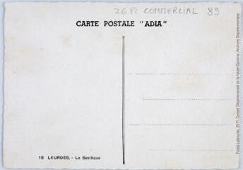 Modèles de cartes sur Lourdes, mises en couleur fabriquées par l'imprimerie Adia (Nice)