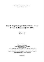 887 Ko - Société de patronage et d\'assistance par le travail de Toulouse (247 J) (ouvre la visionneuse)