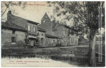 2 vues La Haute-Garonne. 1519. Deyme, près Montgiscard : la place. - Toulouse : phototypie Labouche frères, marque LF au verso, [1911]. - Carte postale