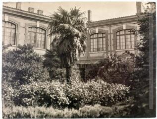 2 vues  - Toulouse : laboratoire de botanique : la cour intérieure / cliché Henri Gaussen. - années 1920. - Photographie (ouvre la visionneuse)
