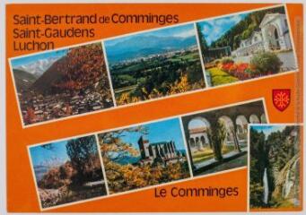 2 vues  - Panorama du Comminges : Luchon : Saint-Gaudens : Saint-Bertrand-de-Comminges. - Toulouse : éditions Cap-Théojac, [après 1950]. - Carte postale (ouvre la visionneuse)