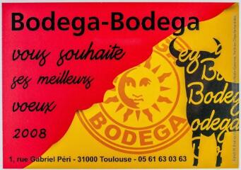 2 vues  - [Carte publicitaire du restaurant Bodega Bodega de Toulouse]. - [s.l] : Cart\'com, [vers 2008]. - Carte postale (ouvre la visionneuse)