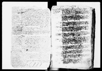 155 vues - Commune de Launac. 1 G 2 : muancier de 1700-[90] (incomplet). Registre relié, 148 folios à restaurer (ouvre la visionneuse)