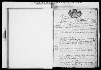 90 vues - Commune de Lautignac. 1 D 1 : registre des délibérations du conseil municipal, 1716, 22 novembre-1827, 15 mai. (ouvre la visionneuse)