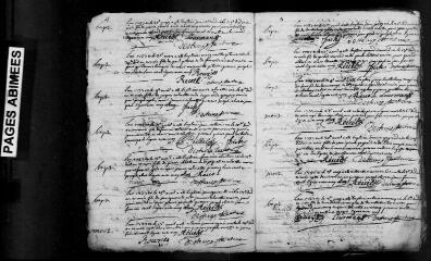 229 vues Auriac-sur-Vendinelle, anciennement Auriac : baptêmes, mariages, sépultures, 1737-1746, 1747-1760*. (collection du greffe)