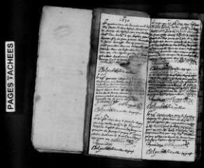 17 vues Aignes : baptêmes, mariages, sépultures, 1670, 1672-1673. (collection du greffe)