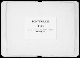 3 vues Commune de Fontenilles. 1 G 5 : Livre des mutations, an VII-1819